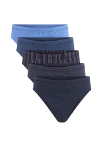 GALERIA - Slips, 5er-Pack, Slip, Tunnelbund, für Herren - H.BLAU/D.BLAU/ROT