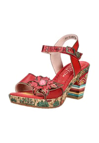 LAURA VITA® - Leder Sandalen - Beige/Grün