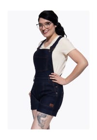 QUEEN KEROSIN - Latzhose mit gekrempelten Beinabschlüssen Josie - Denim
