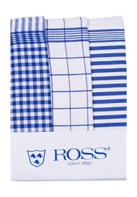 ROSS® - Baumwoll-Geschirrtuch, 3er Pack - BLAU