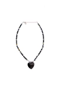 Allgäu Rebell - Trachtenkette Paris mit  Swarovski®Herz Anhänger - schwarz