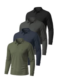 normani® - 4er Set Herren Langarm Poloshirt Lyroe - Anthrazit