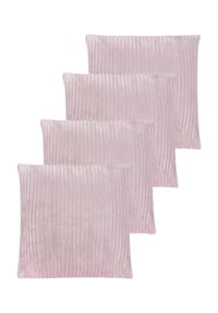 Aspero® - 4er Set Kissenbezüge aus Streifen-Flanell 45x45 cm Zarate - Dunkelgrau