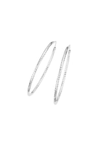 SMART JEWEL® - Creolen gerieft und diamantiert, Silber 925 - silber