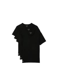 LACOSTE - Herren T-Shirts, 3er Pack - Essentials, Rundhals, Slim Fit, Baumwolle, einfarbig - Schwarz