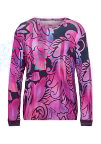 RABE - Langarmshirt "Power Spirit", Strass, für Damen - 3257 WILDBEERE