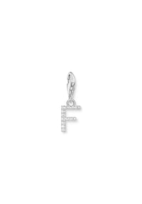 Thomas Sabo - Thomas Sabo Charm-Anhänger Buchstabe F mit weißen Steinen Silber 925 Sterlingsilber - silber, weiß