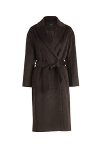 zero - Übergangsmantel mit Gürtel - Dark Brown Melange