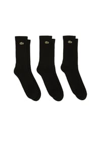LACOSTE - Unisex Socken, 3er Pack - Tennissocken, Baumwollmischung, einfarbig - Schwarz