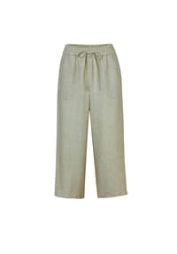 GOLDNER - Kurzgröße: Leinenhose - baummoos