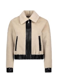 AMBER & JUNE - Plüschjacke mit Kragen - 7306 DESERT BEIGE