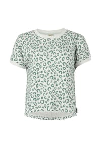 ROADSIGN® australia - Damen T-Shirt Soft Leo mit Allover Leo Print und lockerer Kimonoform für Sommer Freizeit und Casual Looks - grün/grau