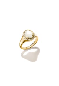 Thomas Sabo - Haloring mit Perlmutt und Zirkonia - gelbgoldfarben