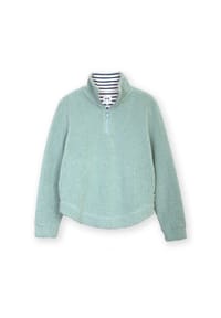 KITE - Damen Purbeck Teddy Fleecepullover mit kurzem Reißverschluss Sanftes Thymiangrün - grün