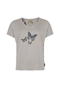 ROADSIGN® australia - Damen T-Shirt Butterfly Dreams Schmetterlings-Design kombiniert Romantik und Eleganz - grau