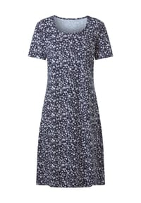 Sieh an! - Jersey-Kleid - marine-weiß-bedruckt