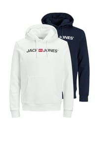 JACK & JONES - Sweatshirt / Hoodie 2er Pack Corp - Dunkelblau / weiß
