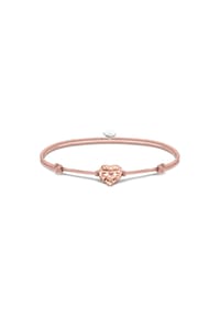 Thomas Sabo - Thomas Sabo Armband Karma Secret mit Herz Bead rosévergoldet 925 Sterlingsilber, 750 Roségold Vergoldung, Nylon - silberfarben, bunt