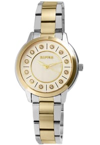 ONE ELEMENT Raptor - Damen Quarz Armbanduhr Gloriani mit Edelstahlgliederarmband - 3 ATM - Mineralglas - gold-silber