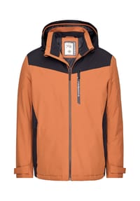 redpoint - Wasserdichte Regular Fit Funktionsjacke mit Kapuze LEN 3.0 - rustybrown / black