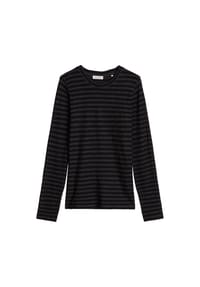 Marc O'Polo - Damen Langarmshirt - Jersey T-Shirts Longsleeve, Ringelshirt, Rundhals, Baumwolle - Dunkelblau