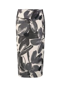 Alba Moda - Rock mit floralem Print - anthrazit