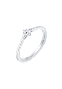 elli. DIAMONDS - Ring Verlobung Klassisch Diamant 0.06 Ct. 925 Silber - Gold