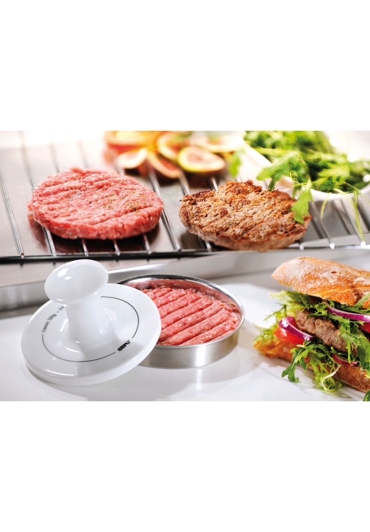 Gefu® Hamburgerpresse "Spark", Weiß