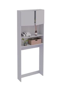 VCM. - Waschmaschinenschrank | Praktischer Überbauschrank mit viel Stauraum | Maße ca. B. 70 x H. 182 x T. 21 cm | Waschmaschinenregal für Bad und Waschküche | Waschmaschinenüberbauschrank- Goralo - Weiß