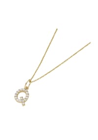 Luigi Merano® - Kette Anhänger Buchstabe Q mit Zirkonia, Gold 375 - gold