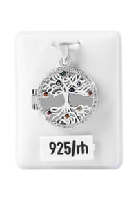 Adelia's Modern Essentials - Anhänger – Lebensbaum Medaillon aus 925 Silber mit Zirkonia - silber