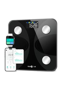 MANIKE - SmartScale Körperfettwaage Personenwaage Digitale mit großem Display - silber