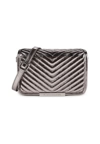 LES VISIONNAIRES Joelle - Joelle Umhängetasche Leder 19.5 cm - dark silver-silver metal