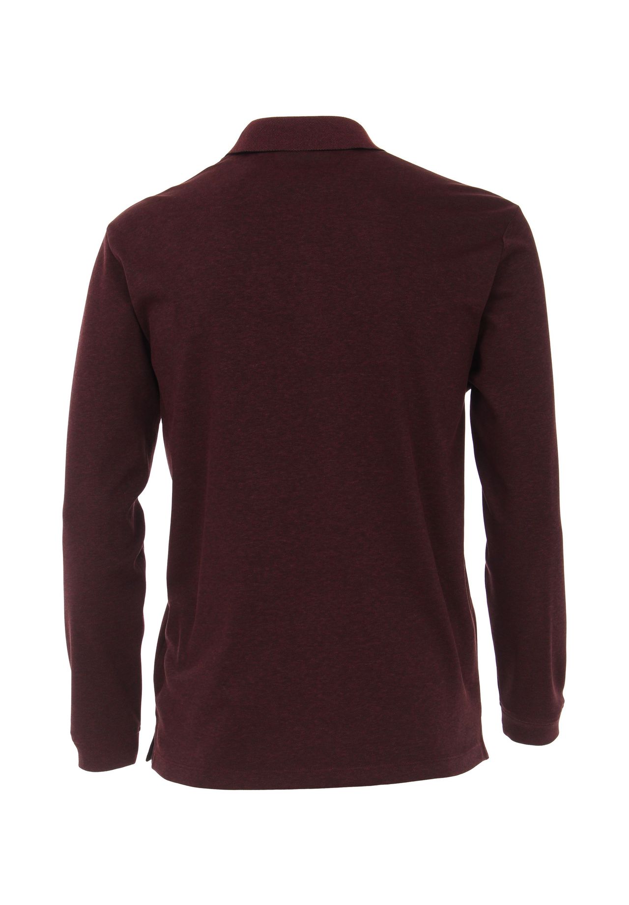 casamoda Herren Polo-Shirt Langarm Gestreift, Rot, 4XL