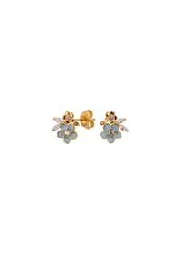 ARTE NOVA - Ohrringe Blue Flower - Gold