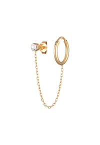 elli. - Ohrringe Doppelter Piercing 2-Loch Ohrring 925 Silber, Mit Kristallen Von Swarovski® - Gold