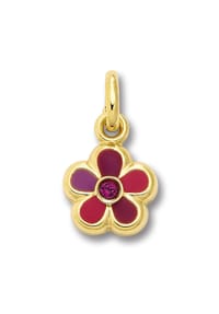 ONE ELEMENT Shine Bright Line - Damen Schmuckset - Set mit Halskette  Zirkonia Blume Anhänger aus 333 Gelbgold - gold