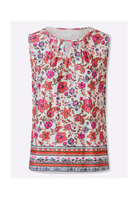 heine - Shirttop - ecru-fuchsia-bedruckt
