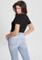 GUESS T-Shirt, Rundhals-Ausschnitt, Strass-Logo, für Damen Bild 6