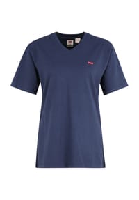 Levi's® - T-Shirt, V-Ausschnitt, Logo-Stickerei, uni, für Herren - dunkelblau