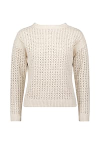 BETTY BARCLAY - Grobstrick-Pullover mit Lochmuster - beige