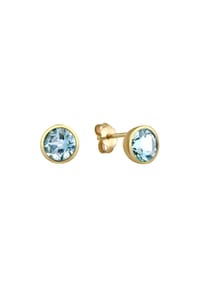 fascination by Ellen K. - Ohrringe 375/- Gold 2 Blautopas beh. - gelb