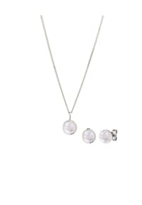 elli. - Schmuckset Mondstein Weiß 925 Sterling Silber - Gold