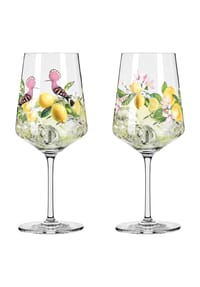 RITZENHOFF Limoncelloglas-Set, 2-teilig, Geschenkverpackung - SOMMERTAU - BUNT