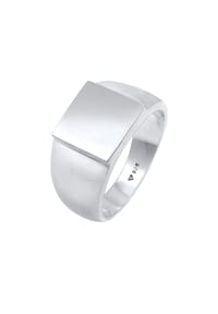 KUZZOÍ - Ring Siegelring Herren Rechteckig Glanz 925 Silber - Gold