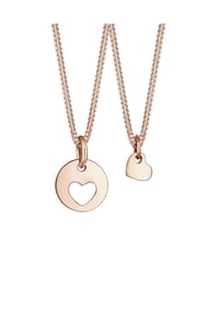 elli. - Halskette Herz Mutter Kind Liebe Cut Out Münze 925 Silber - Gold