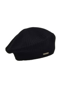 SEEBERGER - Baskenmütze, Emblem, für Damen - 10 BLACK