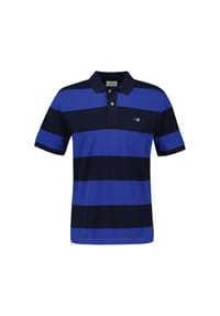 GANT - Herren Poloshirt - BLOCK STRIPE POLO, Kurzarm, Knopfleiste, Logo, gestreift - Blau (Evening Blue)