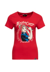 QUEEN KEROSIN - Print-Shirt Basic T-Shirt Motor Queen I Can Do It - blau