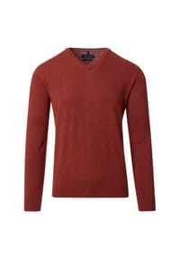CASAMODA - Strickpullover, V-Ausschnitt, Rippbündchen, für Herren - 496 ORANGE